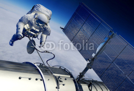 Naklejki Astronaut and space station
