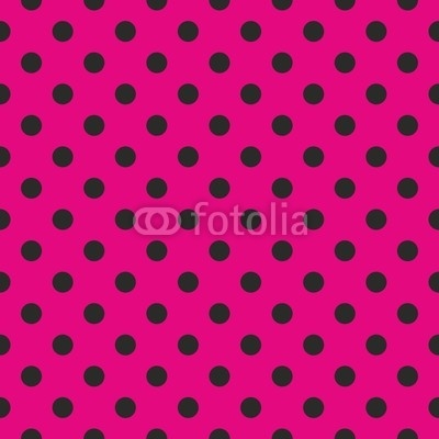 Seamless vector pattern black polka dots pink background