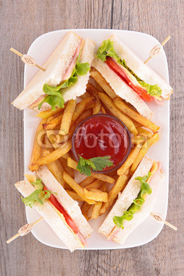 sandwich and fries