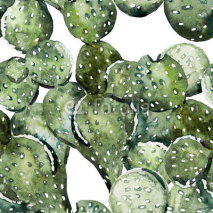 Fototapety Watercolor cactus pattern