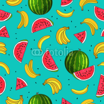 Naklejki Seamless fruit pattern. Summertime