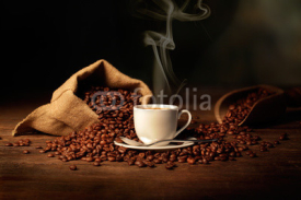 Fototapety tazzina di caffè fumante