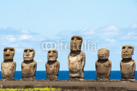 Fototapety Moais in Ahu Tongariki, Easter island, Chile