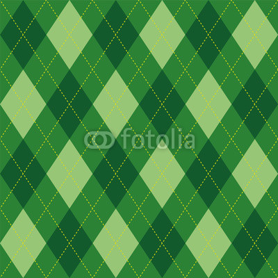 Argyle pattern green rhombus seamless texture, illustration