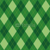 Naklejki Argyle pattern green rhombus seamless texture, illustration