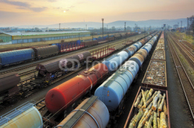Fototapety Freight Station with trains
