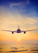 Naklejki sunset airplane