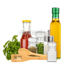 Fototapety Set of seasoning and condiments