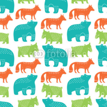 Fototapety Forest animals seamless pattern