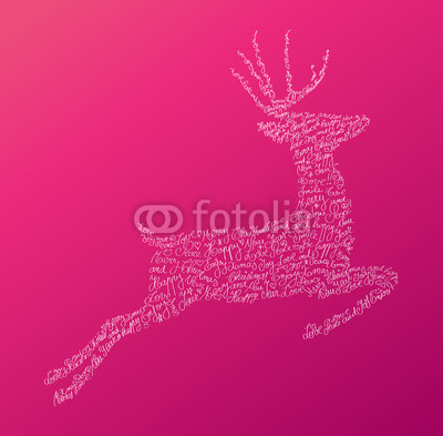 Christmas text jumping reindeer composition EPS10 file.