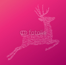 Naklejki Christmas text jumping reindeer composition EPS10 file.