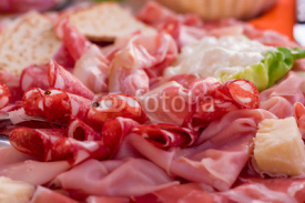 Naklejki Italian prosciutto and salame