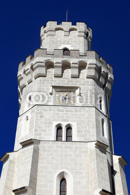 Details of tower castle at Hluboka nad Vltavou town