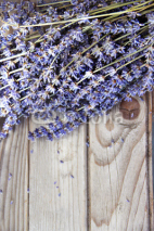 Naklejki Lavender flowers on the wooden background