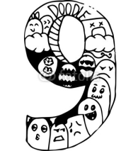 Fototapety hand drawn number doodle of illustration
