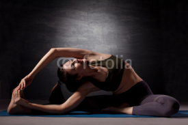 Fototapety Mature woman practicing yoga