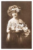Fototapety vintage nostalgic portrait of little girl