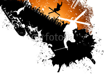 Ski freestyle abstract background