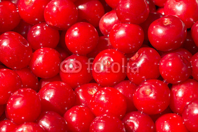 Colorful Display Of Cherries In Fruit Market