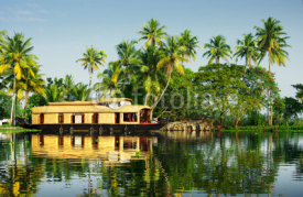 Naklejki houseboat in the backwaters of Kerala