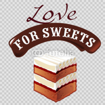 Sweet dessert vector illustration of cream cake