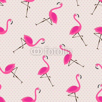 cute pattern with pink flamingos