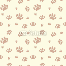 Naklejki Background with dog paw print and bone