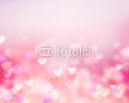 Valentine background pink blur hearts empty space.