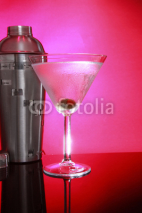 Naklejki Pink Martini and stainless steel shaker