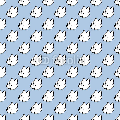 french bulldog vector seamless pattern background