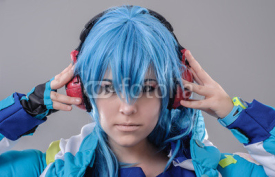 Naklejki Girl with Headphones