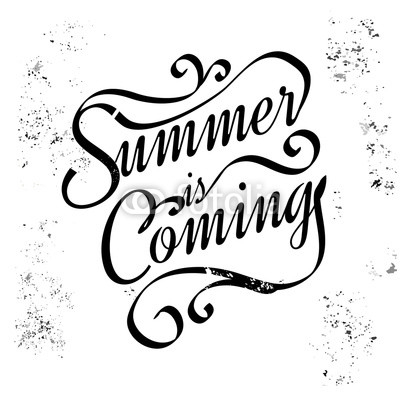 Summer is coming - inspirational lettering design for posters, flyers, t-shirts, cards, invitations, stickers, banners. Digital hand painted calligraphy isolated on a white background.
