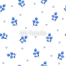 Naklejki Blue flowers floral russian porcelain beautiful folk ornament.