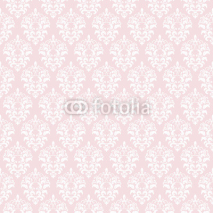 Damask seamless pattern background in pastel pink.