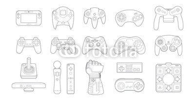 Video Game Controllers Icon Set