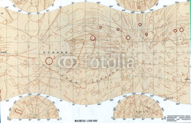 Fototapety Phobos old Soviet map. mars satellite