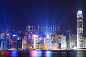 Hong Kong city skyline view at night