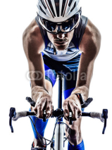 Fototapety man triathlon iron man athlete cyclist bicycling