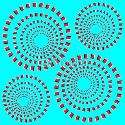 apparent motion. eccentric rotating circle. optical illusion