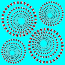 Naklejki apparent motion. eccentric rotating circle. optical illusion
