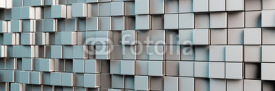 Fototapety Panorama Hintergrund aus grauen Würfeln