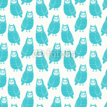 Naklejki Owls seamless pattern