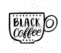 Naklejki Black coffee illustration