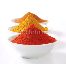 Naklejki Curry powder, paprika and ground cinnamon