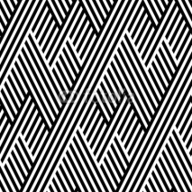 Naklejki Vector seamless texture. Geometric abstract background. Monochrome repeating pattern of broken lines.