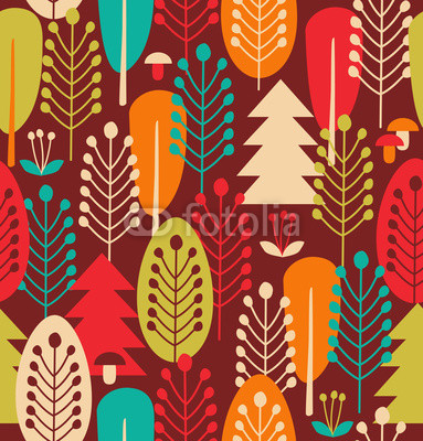 Seamless background with decorative trees