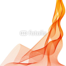 Naklejki Abstract vector orange wave vertical background  lines