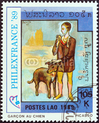 Boy with Dog by Picasso (Laos 1989)