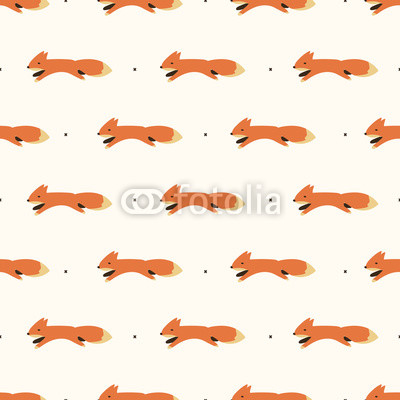seamless fox pattern