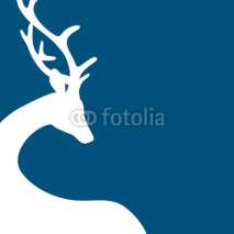Obrazy i plakaty Reindeer Background Blue